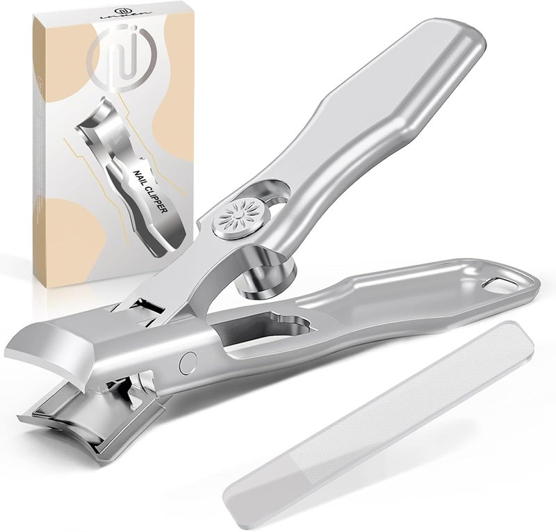 INXENG Nail Clippers for Men Thick Nails, Wide Jaw Opening No Splash Fingernail Clipper with Catcher,German Toe Nail Clippers for Thick Nails for Seniors, Stainless Steel Nail Cutter for Adult - Image 1